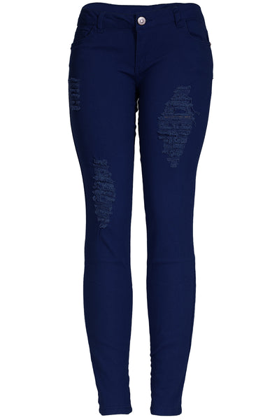 Trendy Colored Distressed Skinny Jeans - BodiLove | 30% Off First Order
- 1