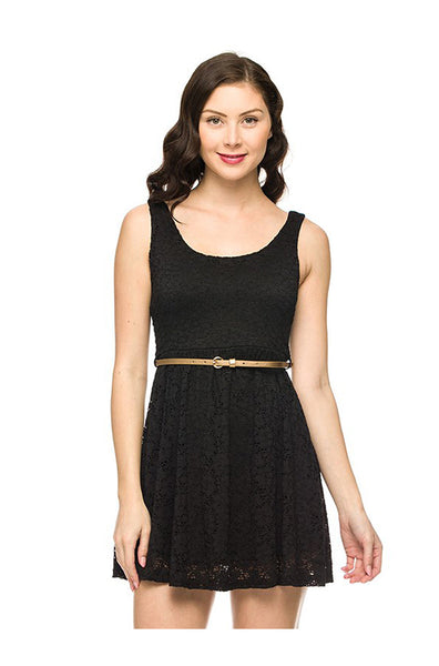Belted Fit & Flare Lace Cocktail Dress - BodiLove | 30% Off First Order
- 1
