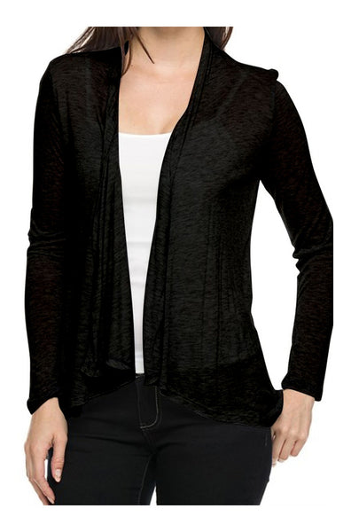 Draped Open Front Long Sleeve Cardigan - BodiLove | 30% Off First Order
- 1