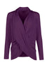 Long Sleeve Criss Cross Drape Front Top - BodiLove | 30% Off First Order - 28 | Dark Purple