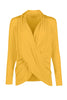 Long Sleeve Criss Cross Drape Front Top - BodiLove | 30% Off First Order - 37 | Mustard