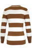 Long Sleeve V-Neck Pullover Cardigan - BodiLove | 30% Off First Order - 23 | Brown & White
